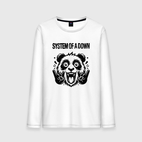 Мужской лонгслив хлопок с принтом System of a Down   rock panda в Петрозаводске, 100% хлопок |  | 