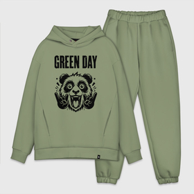 Мужской костюм oversize хлопок с принтом Green Day   rock panda в Кировске,  |  | 
