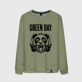 Мужской свитшот хлопок с принтом Green Day   rock panda в Санкт-Петербурге, 100% хлопок |  | 