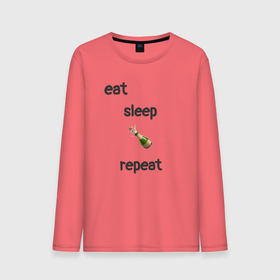 Мужской лонгслив хлопок с принтом Eat sleep champagne repeat в Тюмени, 100% хлопок |  | Тематика изображения на принте: 