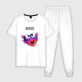 Мужская пижама хлопок с принтом The sims woohoo в Новосибирске, 100% хлопок | брюки и футболка прямого кроя, без карманов, на брюках мягкая резинка на поясе и по низу штанин
 | 