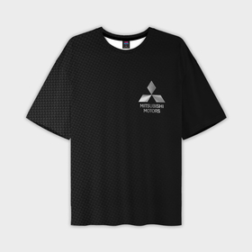 Мужская футболка oversize 3D с принтом Mitsubishi   carbon and metal ,  |  | Тематика изображения на принте: 