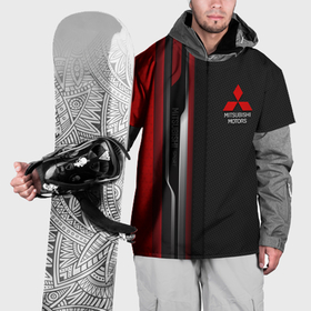 Накидка на куртку 3D с принтом Mitsubishi   carbon style в Белгороде, 100% полиэстер |  | 