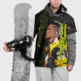 Накидка на куртку 3D с принтом David Martinez   Cyberpunk: Edgerunners в Санкт-Петербурге, 100% полиэстер |  | 