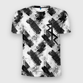 Мужская футболка 3D Slim с принтом Cyberpunk: Edgerunners   black and white в Санкт-Петербурге, 100% полиэстер с улучшенными характеристиками | приталенный силуэт, круглая горловина, широкие плечи, сужается к линии бедра | 