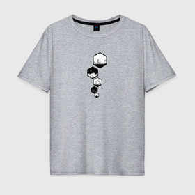 Мужская футболка хлопок Oversize с принтом Вершины в Санкт-Петербурге, 100% хлопок | свободный крой, круглый ворот, “спинка” длиннее передней части | 
