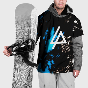 Накидка на куртку 3D с принтом Linkin park холодные краски , 100% полиэстер |  | 