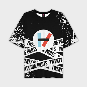 Мужская футболка oversize 3D с принтом Twenty one pilots stripes steel в Тюмени,  |  | 