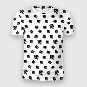 Мужская футболка 3D Slim с принтом Roblox pattern в Тюмени, 100% полиэстер с улучшенными характеристиками | приталенный силуэт, круглая горловина, широкие плечи, сужается к линии бедра | 