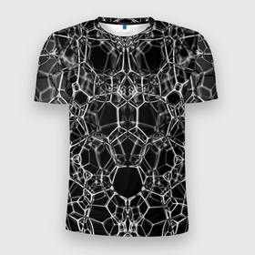 Мужская футболка 3D Slim с принтом Нано сеть в Екатеринбурге, 100% полиэстер с улучшенными характеристиками | приталенный силуэт, круглая горловина, широкие плечи, сужается к линии бедра | 