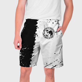 Мужские шорты 3D с принтом The witcher краски текстура в Белгороде,  полиэстер 100% | прямой крой, два кармана без застежек по бокам. Мягкая трикотажная резинка на поясе, внутри которой широкие завязки. Длина чуть выше колен | 