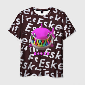 Мужская футболка 3D с принтом Esskeetit logo pattern в Новосибирске, 100% полиэфир | прямой крой, круглый вырез горловины, длина до линии бедер | 