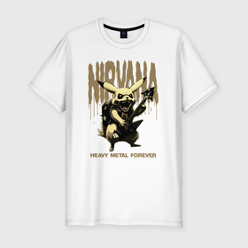 Мужская футболка хлопок Slim с принтом Nirvana на фоне тяжёлого рока от Пикачу в Курске, 92% хлопок, 8% лайкра | приталенный силуэт, круглый вырез ворота, длина до линии бедра, короткий рукав | 