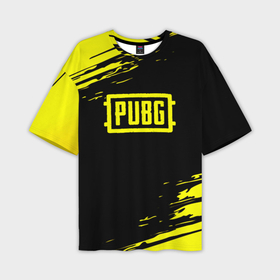 Мужская футболка oversize 3D с принтом Pubg текстура краски жёлтые ,  |  | 