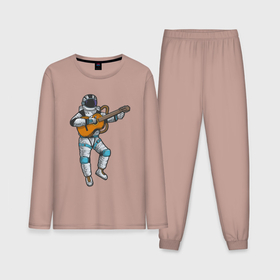 Мужская пижама с лонгсливом хлопок с принтом Космонавт музыкант в Петрозаводске,  |  | 