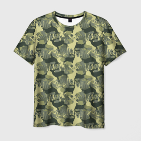 Мужская футболка 3D с принтом Олени   камуфляж в Курске, 100% полиэфир | прямой крой, круглый вырез горловины, длина до линии бедер | 