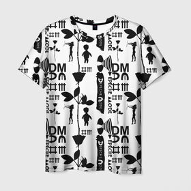 Мужская футболка 3D с принтом Depeche Mode DM music в Петрозаводске, 100% полиэфир | прямой крой, круглый вырез горловины, длина до линии бедер | 