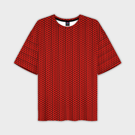 Мужская футболка oversize 3D с принтом Тёмно красный кирпичный паттерн квадраты в Курске,  |  | 