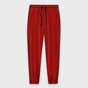 Мужские брюки 3D с принтом Тёмно красный кирпичный паттерн квадраты в Курске, 100% полиэстер | манжеты по низу, эластичный пояс регулируется шнурком, по бокам два кармана без застежек, внутренняя часть кармана из мелкой сетки | 