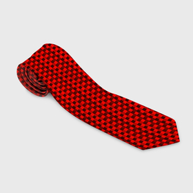 Галстук 3D с принтом Тёмно красный кирпичный паттерн квадраты в Курске, 100% полиэстер | Длина 148 см; Плотность 150-180 г/м2 | Тематика изображения на принте: 