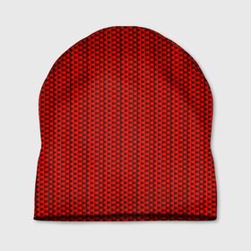 Шапка 3D с принтом Тёмно красный кирпичный паттерн квадраты в Екатеринбурге, 100% полиэстер | универсальный размер, печать по всей поверхности изделия | 