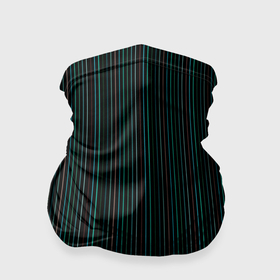 Бандана-труба 3D с принтом Чёрный в тонкую зелёную полоску в Кировске, 100% полиэстер, ткань с особыми свойствами — Activecool | плотность 150‒180 г/м2; хорошо тянется, но сохраняет форму | 