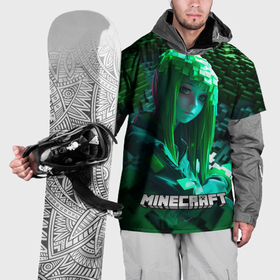 Накидка на куртку 3D с принтом Minecraft девушка  зеленый мир , 100% полиэстер |  | Тематика изображения на принте: 