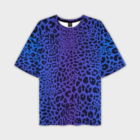 Мужская футболка oversize 3D с принтом Фиолетовая шкура леопарда ,  |  | 
