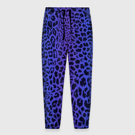 Мужские брюки 3D с принтом Фиолетовая шкура леопарда в Екатеринбурге, 100% полиэстер | манжеты по низу, эластичный пояс регулируется шнурком, по бокам два кармана без застежек, внутренняя часть кармана из мелкой сетки | Тематика изображения на принте: 