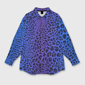 Мужская рубашка oversize 3D с принтом Фиолетовая шкура леопарда ,  |  | 