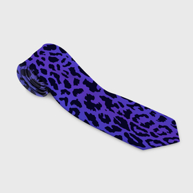 Галстук 3D с принтом Фиолетовая шкура леопарда в Екатеринбурге, 100% полиэстер | Длина 148 см; Плотность 150-180 г/м2 | Тематика изображения на принте: 