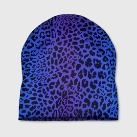 Шапка 3D с принтом Фиолетовая шкура леопарда в Белгороде, 100% полиэстер | универсальный размер, печать по всей поверхности изделия | 