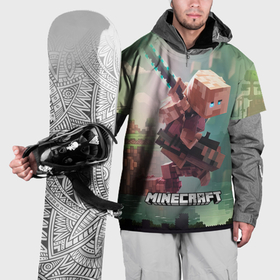 Накидка на куртку 3D с принтом Персонаж Minecraft ниндзя в прыжке , 100% полиэстер |  | Тематика изображения на принте: 