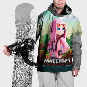 Накидка на куртку 3D с принтом Персонаж Minecraft  девушка в пиксельном мире в Тюмени, 100% полиэстер |  | Тематика изображения на принте: 