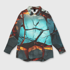 Мужская рубашка oversize 3D с принтом Абстрактные камни разломленные в Санкт-Петербурге,  |  | Тематика изображения на принте: 
