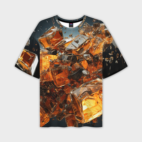 Мужская футболка oversize 3D с принтом Янтарный взрыв в Кировске,  |  | 