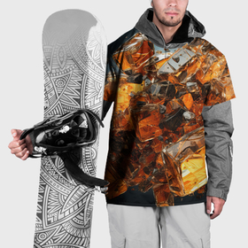 Накидка на куртку 3D с принтом Янтарный взрыв в Екатеринбурге, 100% полиэстер |  | 