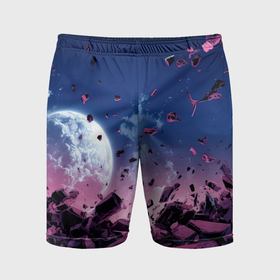 Мужские шорты спортивные с принтом Абстрактные частицы в космосе в Курске,  |  | 