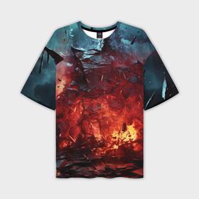 Мужская футболка oversize 3D с принтом Абстрактный взрыв в Кировске,  |  | 