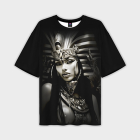 Мужская футболка oversize 3D с принтом Клеопатра египетская царица в Новосибирске,  |  | 
