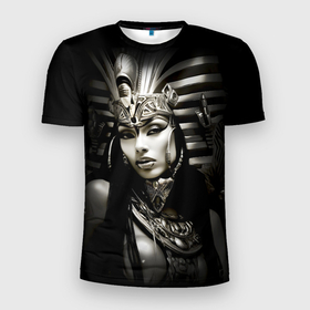 Мужская футболка 3D Slim с принтом Клеопатра египетская царица , 100% полиэстер с улучшенными характеристиками | приталенный силуэт, круглая горловина, широкие плечи, сужается к линии бедра | 