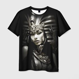 Мужская футболка 3D с принтом Клеопатра египетская царица в Курске, 100% полиэфир | прямой крой, круглый вырез горловины, длина до линии бедер | Тематика изображения на принте: 