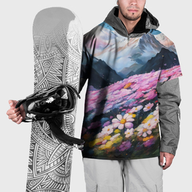 Накидка на куртку 3D с принтом Цветочная гора в Белгороде, 100% полиэстер |  | 