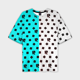 Мужская футболка oversize 3D с принтом Roblox pattern logo mobile в Санкт-Петербурге,  |  | Тематика изображения на принте: 