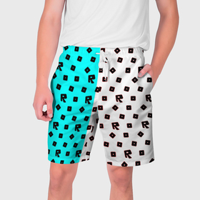 Мужские шорты 3D с принтом Roblox pattern logo mobile в Кировске,  полиэстер 100% | прямой крой, два кармана без застежек по бокам. Мягкая трикотажная резинка на поясе, внутри которой широкие завязки. Длина чуть выше колен | 