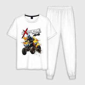 Мужская пижама хлопок с принтом Quad bike   off road в Белгороде, 100% хлопок | брюки и футболка прямого кроя, без карманов, на брюках мягкая резинка на поясе и по низу штанин
 | 