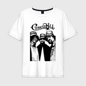 Мужская футболка хлопок Oversize с принтом Cypress hill all в Белгороде, 100% хлопок | свободный крой, круглый ворот, “спинка” длиннее передней части | 
