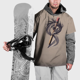 Накидка на куртку 3D с принтом Нарисованный китайский дракон в Белгороде, 100% полиэстер |  | 