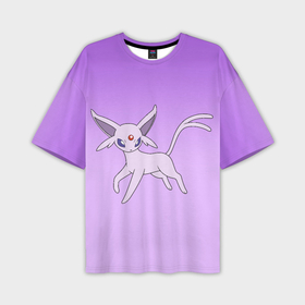 Мужская футболка oversize 3D с принтом Espeon Pokemon   розовая кошка покемон в Белгороде,  |  | 