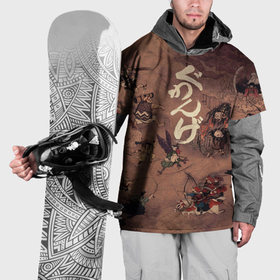 Накидка на куртку 3D с принтом Японские мифы на папирусе , 100% полиэстер |  | 